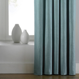 Set of 2 Atlantic Twill Woven Room Darkening Eyelet Curtains - Duck Egg / 229cm - thumbnail 2
