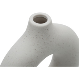 White Donut Ceramic Vase - Creamy White / 13cm - thumbnail 4