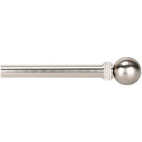 Sofia 25mm Satin Silver Extendable Curtain Pole - Silver / 120 - 210 cm