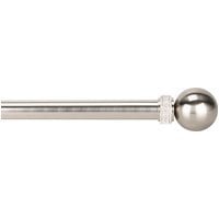 Sofia 25mm Satin Silver Extendable Curtain Pole - Silver / 120 - 210 cm