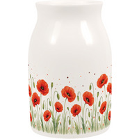 Summer Poppies Small Porcelain Vase - Red