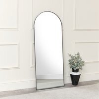 Large Arched Leaner Mirror - Black