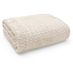 Snug Soft Chevron Patterned Blanket Mink Throw  - Cream / 150x200 - thumbnail 5