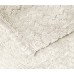 Snug Soft Chevron Patterned Blanket Mink Throw  - Cream / 150x200 - thumbnail 3