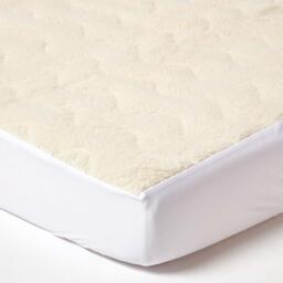 Deep Quilted Fleece Mattress Topper - Beige / Double - thumbnail 2