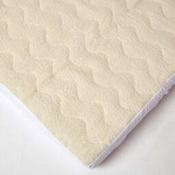 Deep Quilted Fleece Mattress Topper - Beige / Double - thumbnail 4