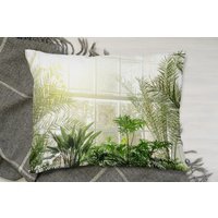 Green Plants In Botanical Gardens Cushion - Green - image 1