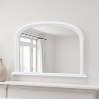 Contemporary Overmantle Mirror - White - image 1