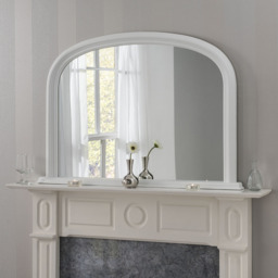 Contemporary Overmantle Mirror - White - thumbnail 2