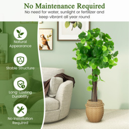 Artificial Crabapple Tree Fake Plant in Pot - Green - thumbnail 2