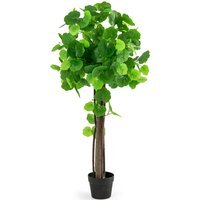 Artificial Crabapple Tree Fake Plant in Pot - Green - thumbnail 1