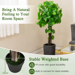 Artificial Crabapple Tree Fake Plant in Pot - Green - thumbnail 3