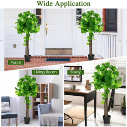 Artificial Crabapple Tree Fake Plant in Pot - Green - thumbnail 4