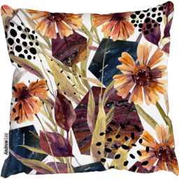 Autumn watercolor leaves Outdoor Cushion - Orange / 60cm - thumbnail 2