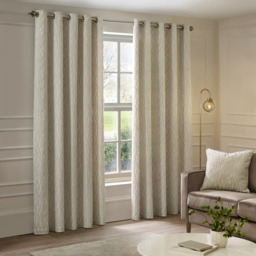 Set of 2 Manhattan Velvet Eyelet Curtains - Ivory / 183cm / 229cm - thumbnail 2