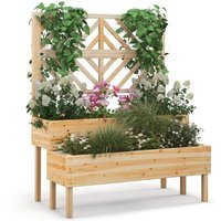 Elevated Planter Box Containe - Brown