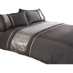 Ritz Polycotton Duvet Set With Pillowcase - Silver / Double - thumbnail 2