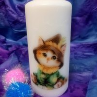 Pillar Candle Just Cute - White / 4