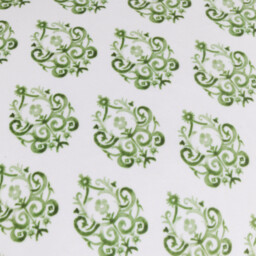 Krissa Block Printed Velvet Cushion - Green / Polyester - thumbnail 5