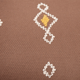 Meare Embroidered Cotton Cushion - Cocoa / 80 Feather 20 Polyester - thumbnail 5