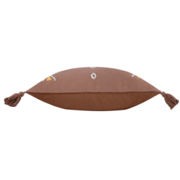 Meare Embroidered Cotton Cushion - Cocoa / 80 Feather 20 Polyester - thumbnail 3
