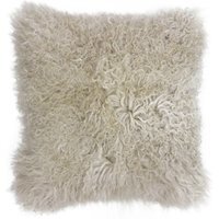Mongolian Sheepskin Cushion - Oatmeal / Polyester