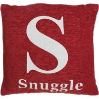 Words 'Snuggle' Red Cushion - Red