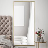 Artus Gold Aluminium Wall Leaner Mirror - Gold - image 1