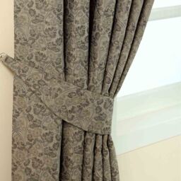 Vintage Floral Jacquard Curtain Tie Back Pair - Grey - thumbnail 2