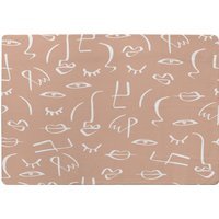 Line Drawing Abstract Faces Designer Rug - Pink / 150cm