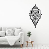 Geo Wild Theme Wall Art Metal Decorative Object - Black - Black