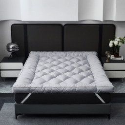 Shredded memory foam mattress topper - Light Grey / 135cm / 10cm - thumbnail 2