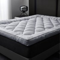 Shredded memory foam mattress topper - Light Grey / 135cm / 10cm - thumbnail 1