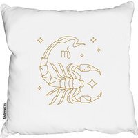 Zodiac Scorpio Horoscope In Gold  White Outdoor Comfy Cushion - White / 60cm - image 1