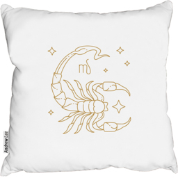 Zodiac Scorpio Horoscope In Gold  White Outdoor Comfy Cushion - White / 60cm - thumbnail 2