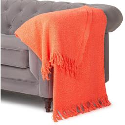 100 Acrylic Throw - 170cm x 130cm - Orange / 0.46kg - thumbnail 2