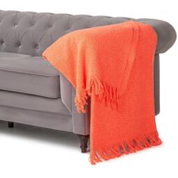 100 Acrylic Throw - 170cm x 130cm - Orange / 0.46kg - thumbnail 5