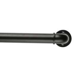 Industrial Extendable Curtain Pole - Matt Black / 120 - 210 cm - thumbnail 3