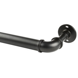 Industrial Extendable Curtain Pole - Matt Black / 120 - 210 cm - thumbnail 2