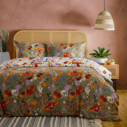 Festive Reversible Duvet Cover Set - Multicoloured / Double - thumbnail 2