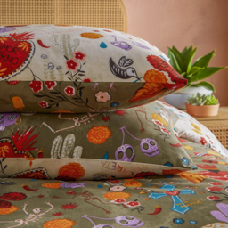 Festive Reversible Duvet Cover Set - Multicoloured / Double - thumbnail 4