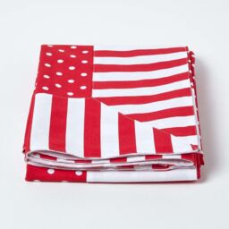 Cotton Polka Dots and Stripes Throw - Red - thumbnail 3