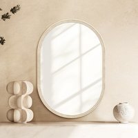 Ridged Oval Mirror - Neutral