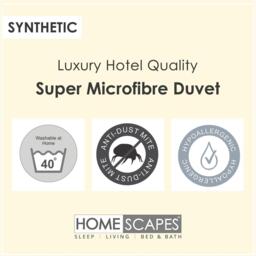 Homescapes Super Microfibre 13.5 Tog  Winter Duvet - White / Single - thumbnail 5