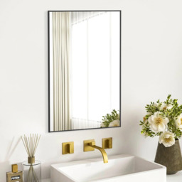 Metal Frame Rectangular Wall Mirror - Black - thumbnail 4