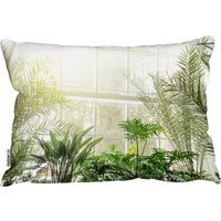 Green Plants In Botanical Gardens Outdoor Cushion - Green - image 1