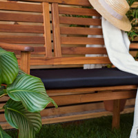 Waterproof Garden Bench Cushion  - Black