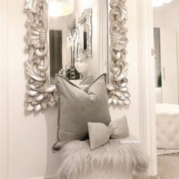Silver Plush Velvet Bow Cushion - Silver - thumbnail 3