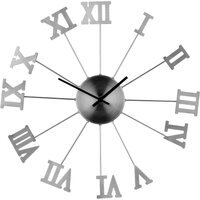 Manero 51cm Dia Roman Numerals Metal Wall Clock - Silver