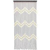 Tuscany Hanging Waves Wooden Beaded Door Curtain Screen - Yellow - image 1